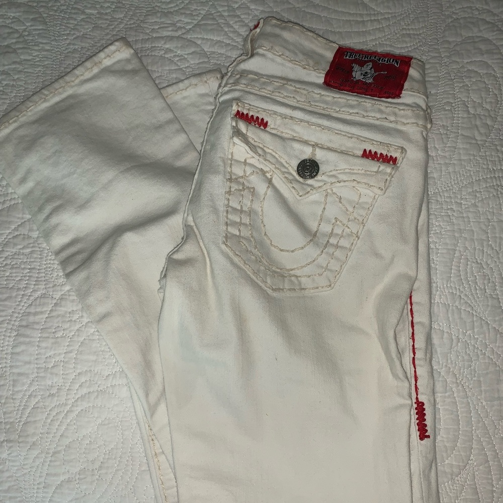 White Boot Cut True Religion jeans